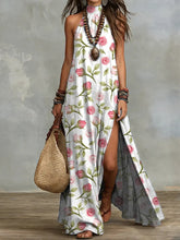 Load image into Gallery viewer, Women's Sleeveless Split Floral Print Maxi Dress
