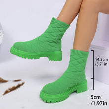 Load image into Gallery viewer, Women's Sporty Sock Ankle Boots – Height-Increasing Square Heel
