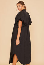 Load image into Gallery viewer, Sophisticated Elegant Black Puff Sleeve Midi Dress Luxury Dress for Women Timeless Women Dress
