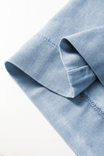 Load image into Gallery viewer, Beau Blue Flutter Sleeve Shirred Button Up Denim Mini Dress
