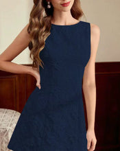 Load image into Gallery viewer, Women's Jacquard Sleeveless Midi Dress – Slim Fit French Minimalist Style
