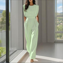 Load image into Gallery viewer, Women’s wide-leg short sleeve jumpsuit
