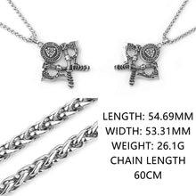 Load image into Gallery viewer, Men's Stainless Steel Axe Pendant Necklace - Double Axe Design
