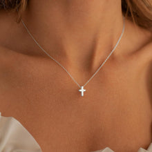 Load image into Gallery viewer, Elegant 14K Gold Plated Cross Necklace — Durable, Hypoallergenic &amp; Timeless
