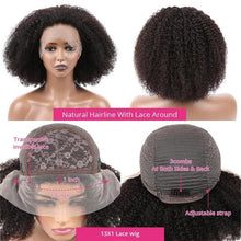 Load image into Gallery viewer, Afro Kinky Curly Wig Human Hair Wigs T Part Transparent Lace Short Curly Bob Wigs Thick Wigs For Women Human Hair Wigs Wigs For Black Women Gifts for Girlfriends
