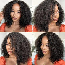 Load image into Gallery viewer, Afro Kinky Curly Wig Human Hair Wigs T Part Transparent Lace Short Curly Bob Wigs Thick Wigs For Women Human Hair Wigs Wigs For Black Women Gifts for Girlfriends
