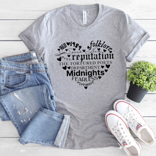 Load image into Gallery viewer, Taylor Album Heart Tee OR Sweatshirt
