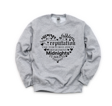 Load image into Gallery viewer, Taylor Album Heart Tee OR Sweatshirt
