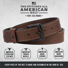 Load image into Gallery viewer, The All American Stitched Leather Belt
