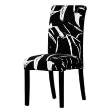 Load image into Gallery viewer, All black flower printed Chair Cover Washable Removable big elastic seat Covers Slipcovers Stretch for banquet hotel arm wedding
