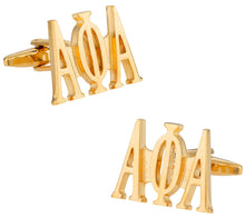 Load image into Gallery viewer, Alpha Phi Alpha Fraternity Cufflinks in Gold
