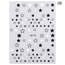 Load image into Gallery viewer, Alphabet Love Shaped  Pattern 3D Nail Stickers Slider Valentine Day Decals Foil For Love Nail Art Decoration Pop Art Nail Stickers Sexy Girl Designs Comics Water Transfer Decals Manicure Lips Nail Art Decorations Slider Nail Art Stickers
