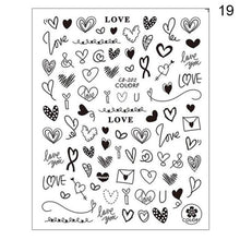 Load image into Gallery viewer, Alphabet Love Shaped  Pattern 3D Nail Stickers Slider Valentine Day Decals Foil For Love Nail Art Decoration Pop Art Nail Stickers Sexy Girl Designs Comics Water Transfer Decals Manicure Lips Nail Art Decorations Slider Nail Art Stickers
