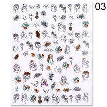 Load image into Gallery viewer, Alphabet Love Shaped  Pattern 3D Nail Stickers Slider Valentine Day Decals Foil For Love Nail Art Decoration Pop Art Nail Stickers Sexy Girl Designs Comics Water Transfer Decals Manicure Lips Nail Art Decorations Slider Nail Art Stickers
