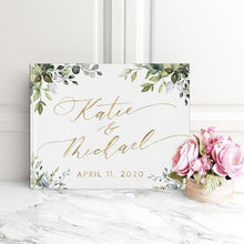 Load image into Gallery viewer, Alternatives Flower Wedding Guest Book Personalized White Guestbook Wedding Guestbook Album Custom Wood Look Printable Guestbook  Family Scrapbook Albums Family Anniversary Gift For Couple
