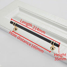 Load image into Gallery viewer, Aluminum Alloy Black Gold Door Handle Wardrobe Kitchen Cabinet Drawer Solid Handle Furniture Handle European Modern Hardware Modern Furniture Cupboard Door Drawer Handles
