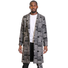 Load image into Gallery viewer, Neo black and white houndstooth pattern Wool Coat Jacket
