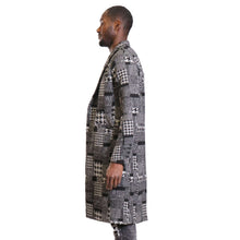 Load image into Gallery viewer, Neo black and white houndstooth pattern Wool Coat Jacket
