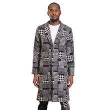 Load image into Gallery viewer, Neo black and white houndstooth pattern Wool Coat Jacket
