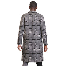 Load image into Gallery viewer, Neo black and white houndstooth pattern Wool Coat Jacket
