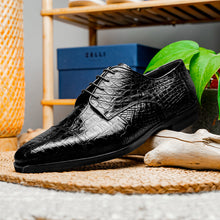 Load image into Gallery viewer, 21-532-BKM ANDREA Crocodile Lace Up, Black
