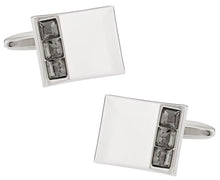 Load image into Gallery viewer, Angled Crystal Cufflinks
