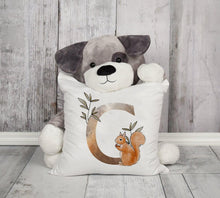 Load image into Gallery viewer, Animal Printed Pillow Cover Cartoon Giraffe Fox Bunny White Seat Polyester Decorative Cushion Cover Sofa Kids Room Alphabet Pillow Cover With Cute Animals Pillow Cases Outdoor Indoor Square Cushion Covers For Home Sofa Couch 45x45cm
