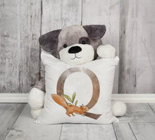 Load image into Gallery viewer, Animal Printed Pillow Cover Cartoon Giraffe Fox Bunny White Seat Polyester Decorative Cushion Cover Sofa Kids Room Alphabet Pillow Cover With Cute Animals Pillow Cases Outdoor Indoor Square Cushion Covers For Home Sofa Couch 45x45cm
