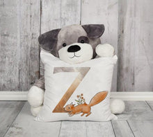 Load image into Gallery viewer, Animal Printed Pillow Cover Cartoon Giraffe Fox Bunny White Seat Polyester Decorative Cushion Cover Sofa Kids Room Alphabet Pillow Cover With Cute Animals Pillow Cases Outdoor Indoor Square Cushion Covers For Home Sofa Couch 45x45cm
