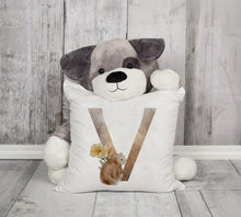 Load image into Gallery viewer, Animal Printed Pillow Cover Cartoon Giraffe Fox Bunny White Seat Polyester Decorative Cushion Cover Sofa Kids Room Alphabet Pillow Cover With Cute Animals Pillow Cases Outdoor Indoor Square Cushion Covers For Home Sofa Couch 45x45cm
