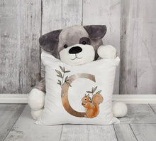 Load image into Gallery viewer, Animal Printed Pillow Cover Cartoon Giraffe Fox Bunny White Seat Polyester Decorative Cushion Cover Sofa Kids Room Alphabet Pillow Cover With Cute Animals Pillow Cases Outdoor Indoor Square Cushion Covers For Home Sofa Couch 45x45cm
