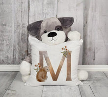 Load image into Gallery viewer, Animal Printed Pillow Cover Cartoon Giraffe Fox Bunny White Seat Polyester Decorative Cushion Cover Sofa Kids Room Alphabet Pillow Cover With Cute Animals Pillow Cases Outdoor Indoor Square Cushion Covers For Home Sofa Couch 45x45cm
