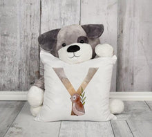Load image into Gallery viewer, Animal Printed Pillow Cover Cartoon Giraffe Fox Bunny White Seat Polyester Decorative Cushion Cover Sofa Kids Room Alphabet Pillow Cover With Cute Animals Pillow Cases Outdoor Indoor Square Cushion Covers For Home Sofa Couch 45x45cm

