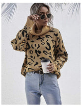 Load image into Gallery viewer, High Neck Leopard Print Sweater
