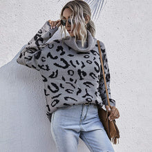 Load image into Gallery viewer, High Neck Leopard Print Sweater
