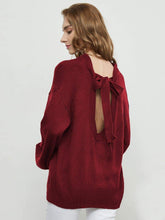 Load image into Gallery viewer, Love Tie Puffed Sleeve Sweater

