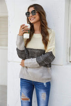 Load image into Gallery viewer, Color Block Textured Knit Sweater
