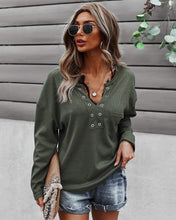 Load image into Gallery viewer, Faux Button Placket Sweater
