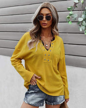 Load image into Gallery viewer, Faux Button Placket Sweater
