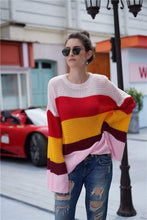 Load image into Gallery viewer, Striped Color Block Light Knit Sweater
