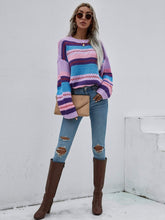 Load image into Gallery viewer, Striped Knitted Long Sleeve Sweater
