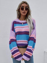 Load image into Gallery viewer, Striped Knitted Long Sleeve Sweater
