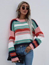 Load image into Gallery viewer, Striped Knitted Long Sleeve Sweater
