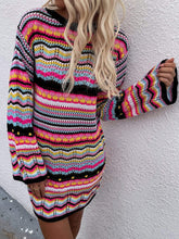 Load image into Gallery viewer, Vibrant Holiday Knit Sweater Dress
