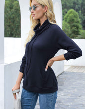 Load image into Gallery viewer, Waffle Knit Cowl Neck Pullover
