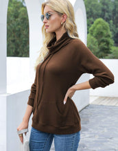 Load image into Gallery viewer, Waffle Knit Cowl Neck Pullover
