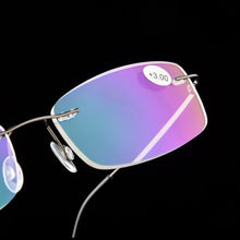 Load image into Gallery viewer, Anti-Blue Light Reading Glasses Ultralight Style Memory Titanium Rimless Reading Glasses For Men &amp; Women Presbyopic  Eyeglasses For Everyday Use New Attractive Style
