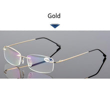 Load image into Gallery viewer, Anti-Blue Light Reading Glasses Ultralight Style Memory Titanium Rimless Reading Glasses For Men &amp; Women Presbyopic  Eyeglasses For Everyday Use New Attractive Style
