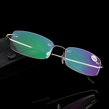 Load image into Gallery viewer, Anti-Blue Light Reading Glasses Ultralight Style Memory Titanium Rimless Reading Glasses For Men &amp; Women Presbyopic  Eyeglasses For Everyday Use New Attractive Style
