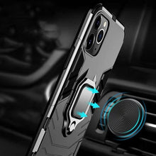 Load image into Gallery viewer, Anti Shock Case For iPhone 11 12 13 14 Pro XR Xs Max X 8 7 6 Plus 5S Magnet Armor Case Cover For iPhone Bumper Back Cover Case Full Protection with Ring Holder &amp; in-Built Kickstand 360 Degree Protection
